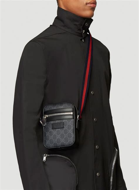 black gucci shoulder bag men's|gucci satchel bag men's.